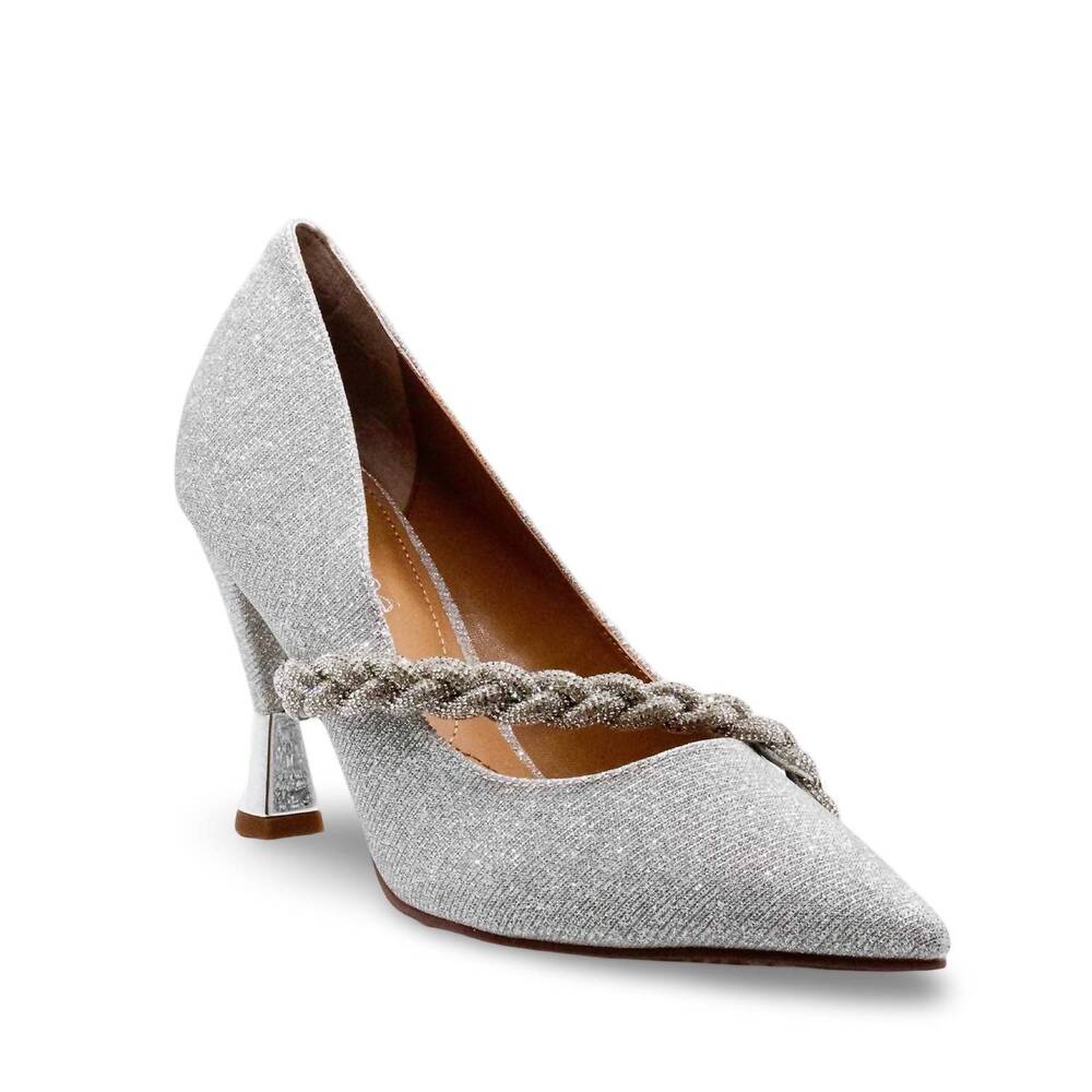 NEW J. RENEE women's nyomee pointy toe pumps in silver